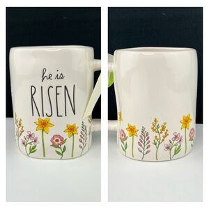 Rae Dunn - ‘He is Risen - Floral’ ceramic mug. NWT Firm!